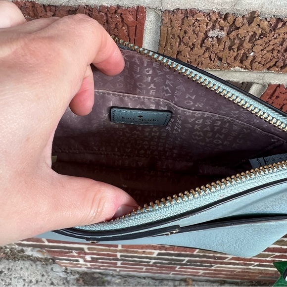 Kate Spade New York Light Blue Genuine Leather Crossbody Satchel Purse - Picture 4 of 13